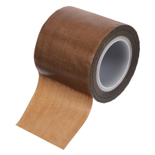 Zerodeko Teflonband Beständig Wärmeband Klebstoff Wärmeübertragungsband hochtemperatur klebeband PTFE Klebeband Vakuumversiegelungsband PTFE-Band PTFE-Bänder Glasfaser Light Brown von Zerodeko