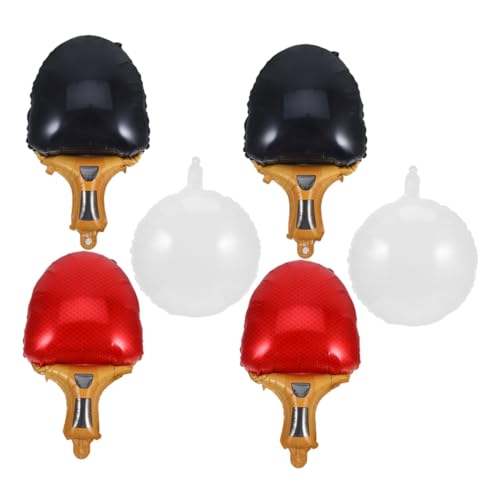 Zerodeko Teiliges Tischtennis Folienballon mit Roten und Schwarzen Schlägern Weißen Bällen Wiederverwendbar Realistische Sportdekoration für Geburtstagsfeiern und Sportliche Party-mottos von Zerodeko