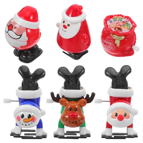 Zerodeko Teiliges Weihnachts Wind Up für Sichere Lustige Aufziehfiguren mit Weihnachtsmann Rentier und Schneemann Partygeschenke und Festliche Mitgebsel von Zerodeko