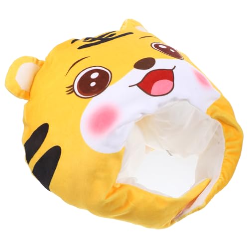 Zerodeko Tiger Kopfbedeckung Hut Kostümhüte Plüschtiere Cosplay Plüschkappe Cartoon Tigerhut Foto Requisitenhut Für Partyhut Mit Tierdruck Lustiger Tigerhut Cartoon Hut Gelb von Zerodeko
