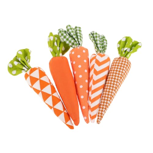 Zerodeko Weicher Stoff Ostern Karotten Dekorationen 5 Stück Filz Gefüllte Karotten Mini Gemüse Ornamente für Home Tablett Zerodeko Weicher Stoff Ostern Karotten Dekorationen 5 Stück Filz Gefüllte Karotten Mini Gemüse Ornamente für Home Tablett von Zerodeko