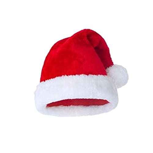 Zerodeko Weihnachtliche Plüsch Nikolausmütze für Erwachsene Samtstoff Weicher Dicker Rand Festliche Xmas Dekoration für Weihnachtsfeiern und Kostümpartys von Zerodeko