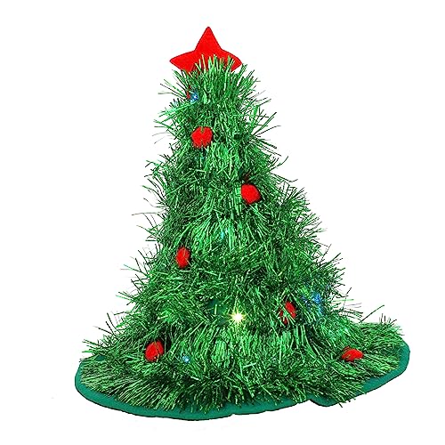 Zerodeko Weihnachtsmütze Weihnachtsbaumform mit LED Lichtern Grün Tinsel Partyhut Festlicher Kopfschmuck für Weihnachten und Winterfeste und Komfortabel Unisex Design Zerodeko Weihnachtsmütze Weihnachtsbaumform mit LED Lichtern Grün Tinsel Partyhut Festlicher Kopfschmuck für Weihnachten und Winterfeste und Komfortabel Unisex Design von Zerodeko
