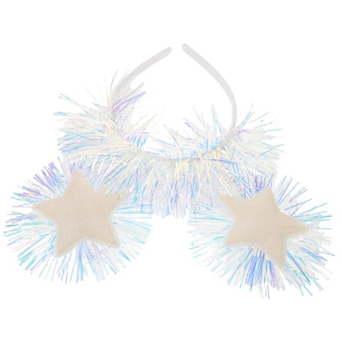 Zerodeko Weihnachtsstern Haarreif Glitzer Tinsel Stirnband Festliche Haarschmuck für Silvester Geburtstag Party Zubehör in Hellblau von Zerodeko