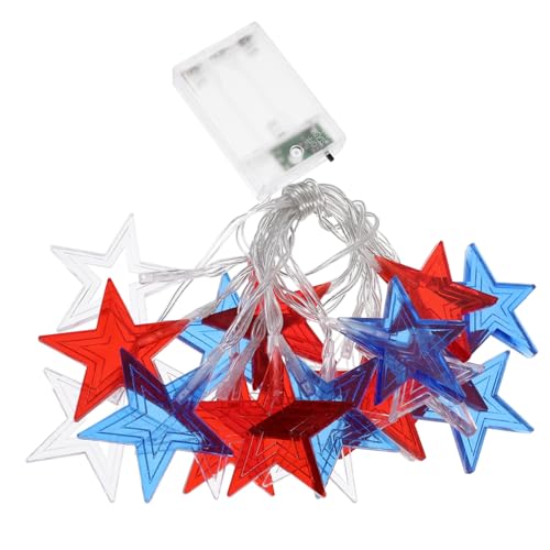 Zerodeko Zeichenfolge Stern-umgebungslicht Sternförmiges Licht Party Dekorative Lichter Urlaub Dekorative Lichter Patriotische Lichter 4. Juli Dekoration Dekoratives Licht Pp von Zerodeko