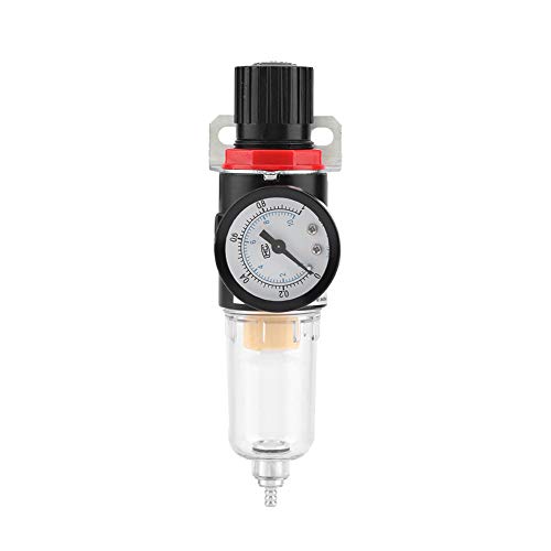 Zerodis 1/4 "Luftfilterregler Schmieröl Luftkompressor Filterregler mit Manometer Wasserdruck Feuchtigkeitsfalle Luftfilter Werkzeug von Zerodis