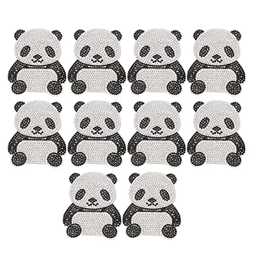 10 Stück Strass Patch Eisen auf Kristall Applique Cartoon Dekoration für DIY Craft(Panda) von Zerodis