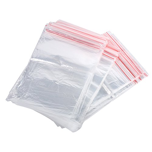 100 Stücke Klar Poly Taschen Wiederverwendbare Zip Lock Klar Kunststoff Dichtung Verpackung Taschen Für Süßigkeiten Nuss Lebensmittel Lagerung(13 * 19CM) von Zerodis