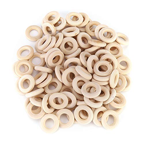 100 stücke 25mm Unfinished Holzringe natürliche Holzring Baby Kinderkrankheiten Ringe DIY Zubehör für Handwerk Ring Anhänger Anschlüsse Schmuck Machen von Zerodis