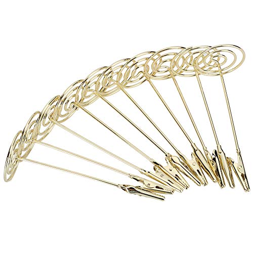 10pcs Metall -Tischkarten Clips, Kohlenstoffstahlmaterial, Praktische Runde Basis, Geeignet für Fotos und Visitenkarten, Clips mit Mehreren Verwendungen und Elegantem Design, Tragbar und von Zerodis