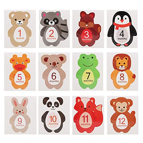 12pcs Newborn Baby Monthly Sticker für 1-12 Monate Meilenstein Erinnerungen Foto Requisiten Kinder Erinnerungen Sticker mit schönen niedlichen Cartoon-Tier 12pcs Newborn Baby Monthly Sticker für 1-12 Monate Meilenstein Erinnerungen Foto Requisiten Kinder Erinnerungen Sticker mit schönen niedlichen Cartoon-Tier von Zerodis