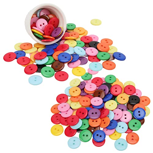 200 Harzknöpfe, Nicht Erfüllende Mehrfarbige Tasten mit 200 PCs/Bag, für DIY -Pullover -Taste, Haushalt (24L=15.0 MM) von Zerodis
