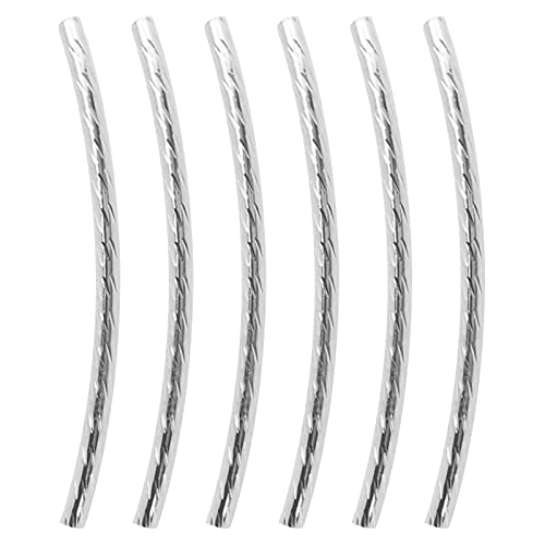 200 Messingröhrchen Perlen, die Accessoires -Abstandshalter -Perlen Langen Schlanken Silber, 200 Stcs für Halsketten, Armbänder, DIY Handwerk, Gebogene Nudelrohr Machen (SILVER) von Zerodis