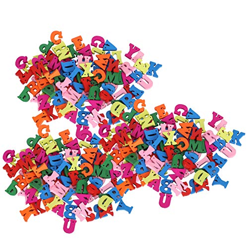 300pcs Farbenfrohe Holzalphabetbuchstaben Premium -Material mit Kleinem Wertpaket für Kunst und Kunsthandwerk. Collage Farbsortierung Dekoration Stück Urlaub Holz von Zerodis