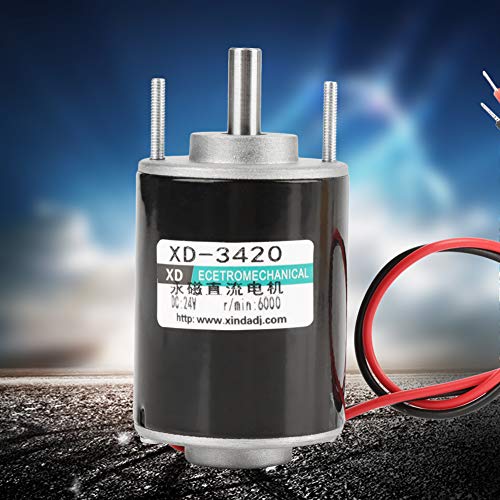 30W Pinsel-DC-Motor, Hochgeschwindigkeit 3500/6000 U/min CW/CCW, Große Kraft, Energiesparende, Ruhige, mit Hohlwellendesign für Rasenmäher, Poliermaschine (24v6000 rev) von Zerodis