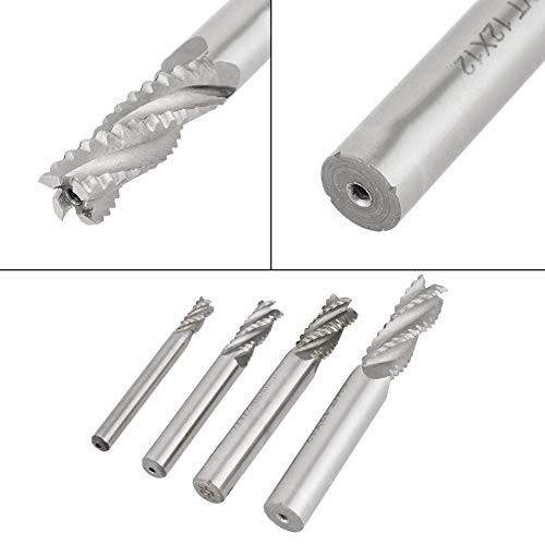 4 Stück 4-Flöten-Schaftfräser, Schaftfräser, Schruppfräser, Schaftfräser, Bits, Gerader Schaft, Bohrschneider, Werkzeug, Schruppen, Spanbrecher, Fräser von Zerodis