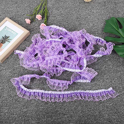 45 Mm Plot Mesh Lace Ribbon mit DIY -Stickpailletten, für Abschnitte und Haarschmuck, Rot/Rosa/Blau/Lila/Weiß (#4) von Zerodis