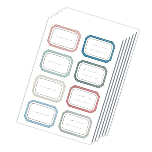 6 Blättername Aufkleber, Einfache Kennzeichnung, Große Größe, Hochwertige Selbstklebende Blankagetiketten für Bürobesprechungen Home -Party -Konferenzen, Handschrift Direkt auf Dem Aufkleber, von Zerodis