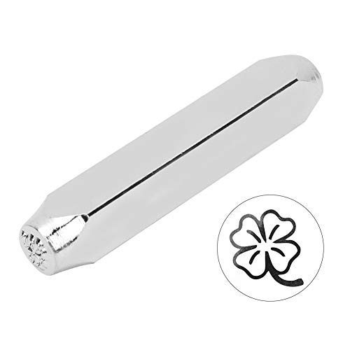 6 Mm Kohlenstoffstahl-Stempelstempelwerkzeug, Langlebiges Schichten, Einfach zu Bedienende -Schmuck, Leder mit Musikblech, Kaktus, Schädel ((4) Vierblattgras) von Zerodis