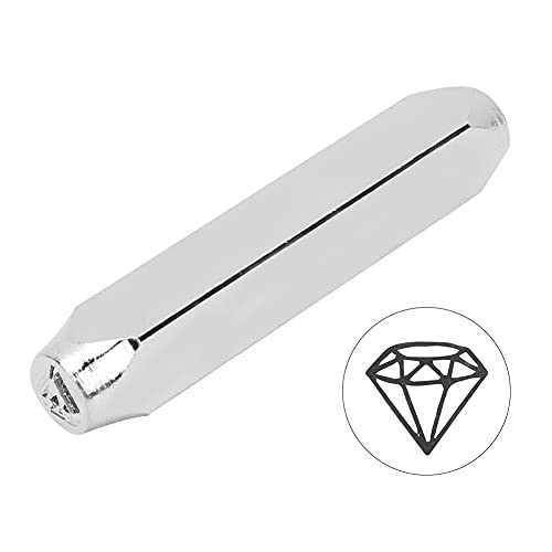 6 Mm Kohlenstoffstahl-Stempelstempelwerkzeug, Langlebiges Schichten, Einfach zu Bedienende -Schmuck, Leder mit Musikblech, Kaktus, Schädel ((9) Diamant) von Zerodis