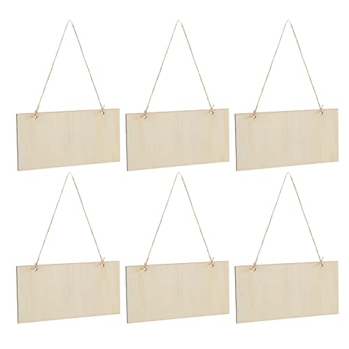 6 Stück Unvollendete Holzschilder Zum Aufhängen, Rechteckig, Dekorativ, Blanko, Zum Aufhängen, Holzbanner mit Seilen für Weihnachten, Hochzeit, Malerei, Schreiben, Dekoration, 6 Stück Unvollendete Holzschilder Zum Aufhängen, Rechteckig, Dekorativ, Blanko, Zum Aufhängen, Holzbanner mit Seilen für Weihnachten, Hochzeit, Malerei, Schreiben, Dekoration, von Zerodis
