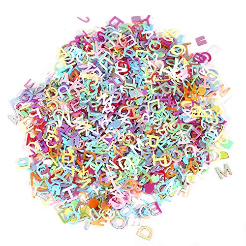 60 GBAG Coloralful Wituil Birthday Konfetti, Nageldekorationen für DIY-Material, Konfetti für Hochzeiten, Partys für Kunstnägel (kleine Größe) (kleine Jakobsmuschel) (Buchstabe) von Zerodis