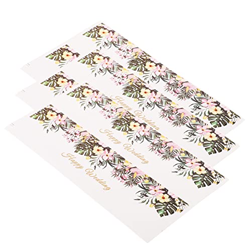 70pcs Hochzeit Brautduschenflaschen Wraps, Grünes Blumenaufkleber mit Blumengrün -Pflanzenmuster, Wasserflaschenetikett, Hochzeitsflaschendekoration, Partygunst (HM220505007) von Zerodis