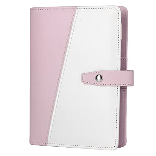 A6 Notebook -Planer, Vielseitiges Faches Design PU Leder Budget Binder für Zuhause, Büro, Schule, Reisende mit Kartenschlitzen und Stiftschleifen, Strukturiertes PU -Leder, Geeignet für A6 (PINK) von Zerodis