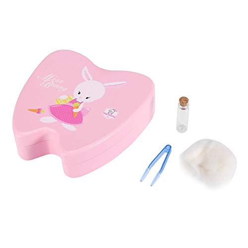 Baby Milchzähne Zähne Box Niedlicher Druck Holzzähne Lagerung Inhaber Organizer Milchzähne Sammlung Milchzähndose Zähne Kasten für Kinder[Pink Rabbit] von Zerodis