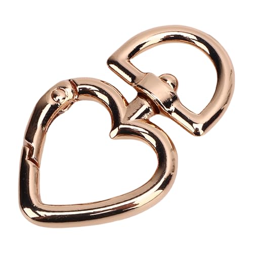 Bastelmaterialien Zinklegungsauslöser Federschlüsselränke D -Form Ringe Federverschlusspreis -Gurt Hardware Herzförmiger Schlüsselbund Clamp/Holder Zum Herstellen von Handtaschen Herzform (GOLD) von Zerodis
