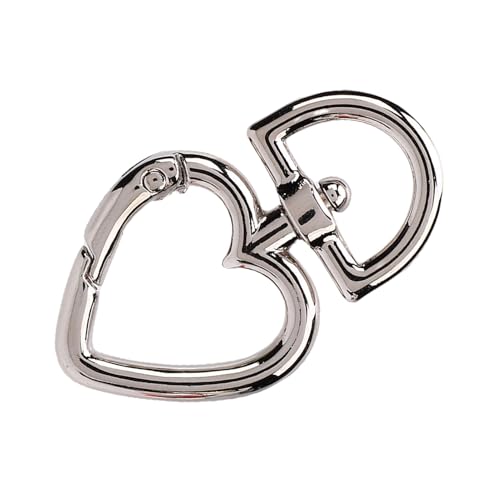 Bastelmaterialien Zinklegungsauslöser Federschlüsselränke D -Form Ringe Federverschlusspreis -Gurt Hardware Herzförmiger Schlüsselbund Clamp/Holder Zum Herstellen von Handtaschen Herzform (SILVER) von Zerodis