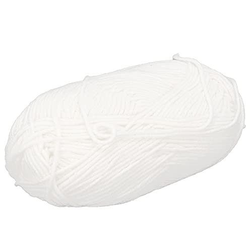 Baumwoll-Minigarn, Weiches Baumwollgarn Dichtes Langlebiges Strickgarn für DIY Gestrickte Handtaschen Pullover Schals (weiß) von Zerodis