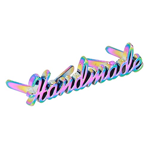 Buntes Design Handgefertigte Etiketten Leichter Retro -Stil Metallbuchstaben, 5 Sets Legierungsbag -Label Kit Perfekte für DIY Kleidungsstätten Enthusiasten von Zerodis
