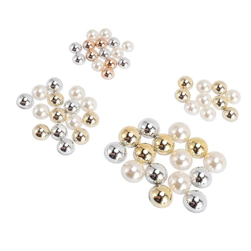 Craftbead Pearl Perlen -Sortiment Zum Handwerk, DIY -Nagelkunst, Schmuckdekoration mit Glattem ABS Material, Leicht zu Kleben, 55pcs Flatback Perlen Bulk, Geeignet für Verschiedene Gebrauch von Zerodis
