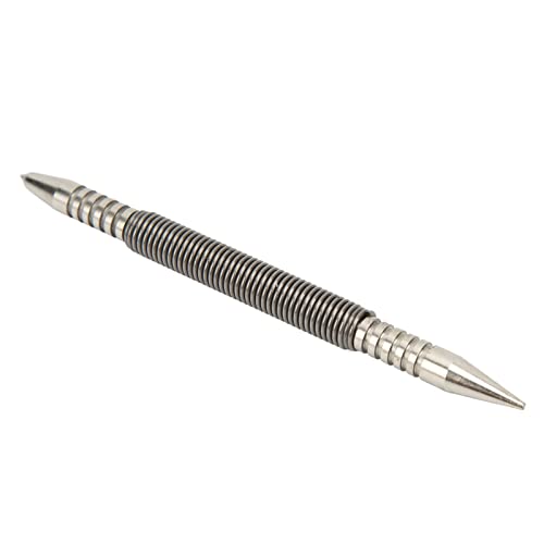 Dual Head Center Punch, Kohlenstoffstahl, Präzise Eindrückungsregelung, Kompaktes Hammerloses Werkzeug für Holz, Metall, Glas, Vielfalt der Kopfgrößen, Platzsparendes Design, Mehrzweckverbrauch von Zerodis