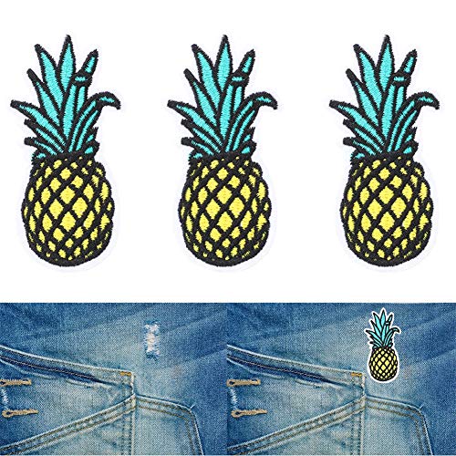 Fabric Applique Patch, Ananasform, Bügeleisen auf Stoffaufkleber DIY -Dekoration für Kleidung, Schmuck, Volle Farbe, 6pcs von Zerodis