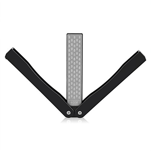 Gartenwerkzeug-Schärfstein, Klappbarer Taschenmesser-Schärfer 400/600 Körnung Doppelseitiger Schleifstein Steine, Gartenschere, Baumschere oder Kli von Zerodis