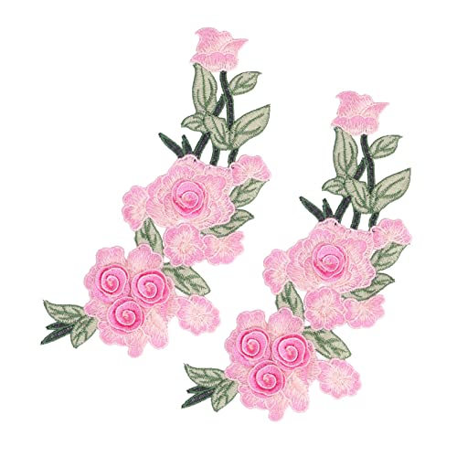 Gestickter Patch, Baumwoll-DIY-Dekorationsflecken für Westen, Hüte und Mehr, Hochwertiges Material, Seltene Sammlung, Verschiedene Anwendungen, für den Haushaltsgebrauch, Größe: 11 X 28 Cm (Rosenrot) von Zerodis