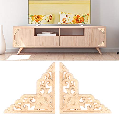 Hochwertiges Holz Geschnitzte Eckanwendungsset, Klassische Möbeldekoration, 4PCS Gummiholz-Aufkleber für Türen, Schränke Hochwertiges Holz Geschnitzte Eckanwendungsset, Klassische Möbeldekoration, 4PCS Gummiholz-Aufkleber für Türen, Schränke von Zerodis