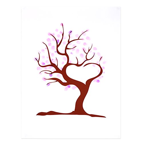 Hochzeitsbaum für Fingerabdrücke, Leinwand, Gästebuch mit Tinte, in 6 Farben, HK020 von Zerodis