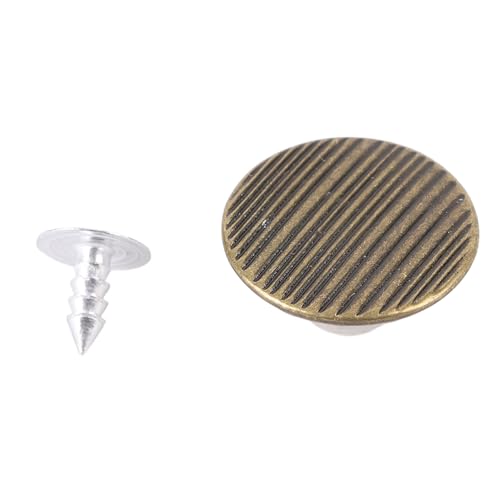 Hosenknöpfe 17mm Gewindeschraube Bronze Farbe Gestreiftes Muster Eisenkappe Einstellbare Hosen Tasten Ersatzkit für Hüte Gürtel Grabenschichten Hemd Rucksäcke 125pcs Hosenknöpfe von Zerodis