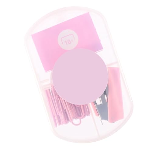 Kleiner Tragbarer Mini -Heftstapler -Set, Niedlicher Handgehaltener Schreibtischhefter mit 400 teiligen Heftklammern für Büroschulen, Bequeme und Vielseitige und Effiziente Organisation (PINK) von Zerodis
