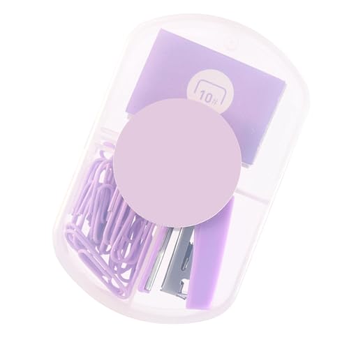 Kleiner Tragbarer Mini -Heftstapler -Set, Niedlicher Handgehaltener Schreibtischhefter mit 400 teiligen Heftklammern für Büroschulen, Bequeme und Vielseitige und Effiziente Organisation (PURPLE) von Zerodis