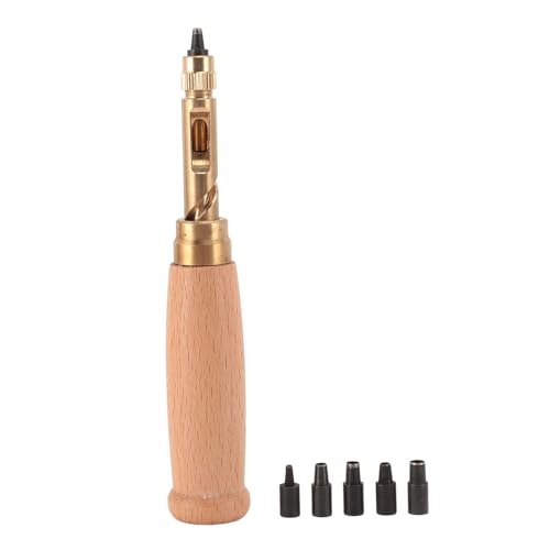 Lederschraube Puncher Set, 6pcs Automatisch Stiller Holzgriff Gürtel Loch Puncher Einstellbares Lederloch -Loch -Werkzeugkreislauf -Gürtel -Punte -Set für Lederfahrzeuge von Zerodis