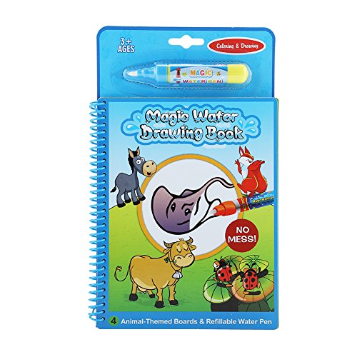 Magisches Wasser Doodle Malbuch Zeichnen mit Magic Drawing Stift Pädagogisches Spielzeug Früherziehung Kindertag für Kinder Kleinkinder Tragbar(Animal) von Zerodis