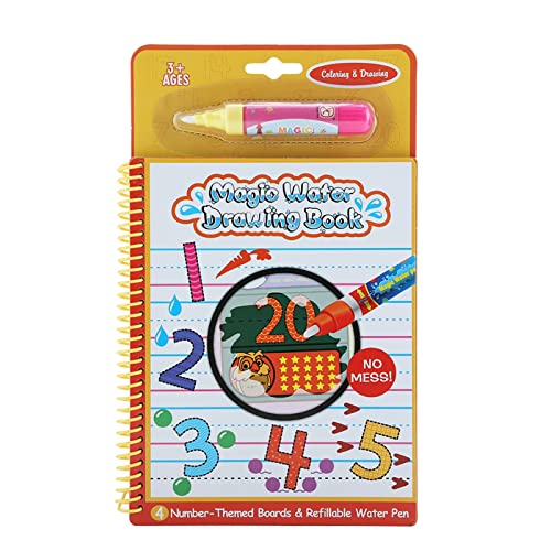 Magisches Wasser Doodle Malbuch Zeichnen mit Magic Drawing Stift Pädagogisches Spielzeug Früherziehung Kindertag für Kinder Kleinkinder Tragbar(Number) von Zerodis