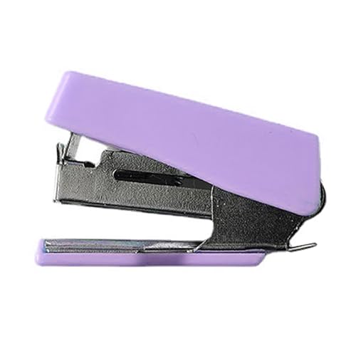 Mini Hefter Set, Farbenfrohe Kompakte Hefterhandschung Hefter mit Heftklammern, Geeignet für den Büro- und Schulgebrauch, Einfach zu Tragen und Langlebig (PURPLE) von Zerodis