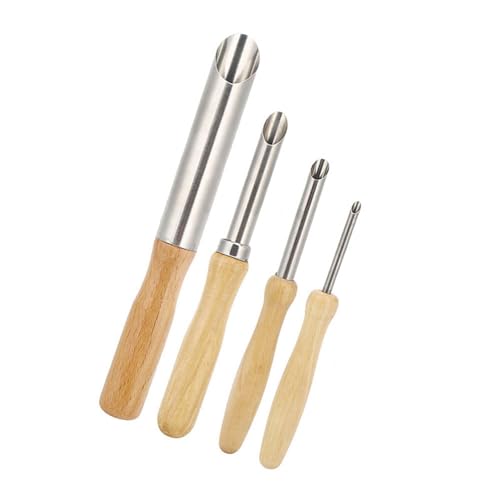 Multifunktionale Verwendung Holzgriff Kreisförmige Keramik -Tonschneider, Skulptionswerkzeuge für Töpferwaren, mit Griff, 4 -Packung, Essentiell (4 runde Formen) von Zerodis