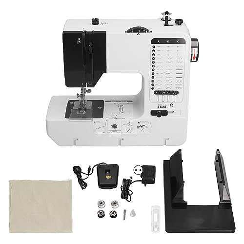Nähmaschine, 38 Stiche Multifunktionale Elektrische Nähmaschine Zickzack-Nähmaschine mit Zubehör für Erfahrene Anfänger(EU-Stecker) von Zerodis