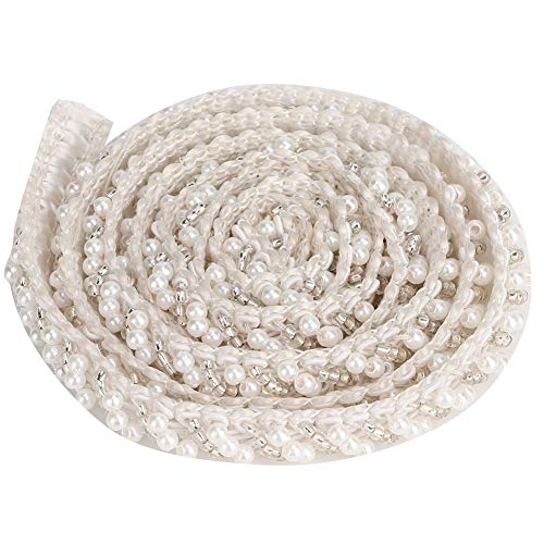 Perlen-Strass-Spitzenband, Perlenband-Band, Nähen, Dekorationszubehör Zum Basteln(1cm weiß) von Zerodis